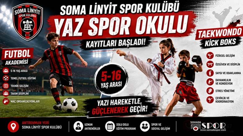Soma Linyit Spor Kulübü'nde Yaz Spor Okulu Kayıtları Başladı