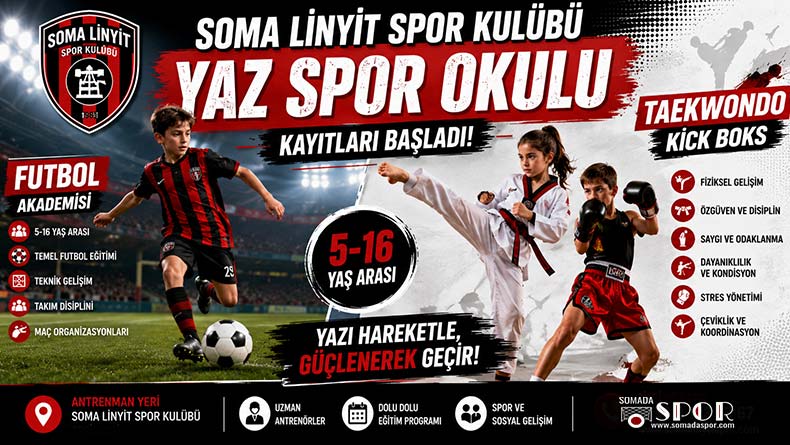 Soma Linyit Spor Kulübü’nde Yaz Spor Okulu Kayıtları Başladı